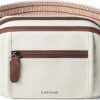 3L Triple Zip Belt Bag – Faux Leather Crossbody Fanny Pack for Women & Men, Stylish Beige Waist Pack, Sling, or Chest Bag for Travel