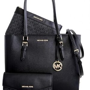 Michael Kors Charlotte Large Leather 3-in-1 Tote and Crossbody Handbag